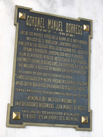 Recoleta Cemetery, Buenos Aires, Manuel Dorrego