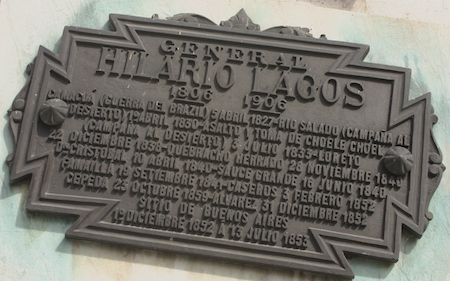 Buenos Aires, Recoleta Cemetery, General Hilario Lagos, plaque