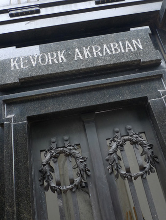 Recoleta Cemetery, Buenos Aires, Kevork Akrabian