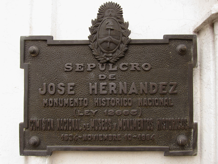 Recoleta Cemetery, Buenos Aires, José Hernández