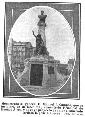 Buenos Aires, Recoleta Cemetery, Manuel J. Campos, José Llaneces, Mundo Gráfico