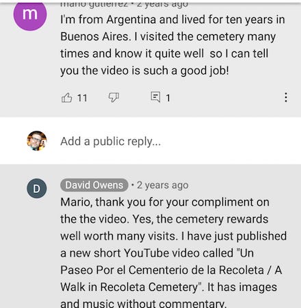 YouTube, comments