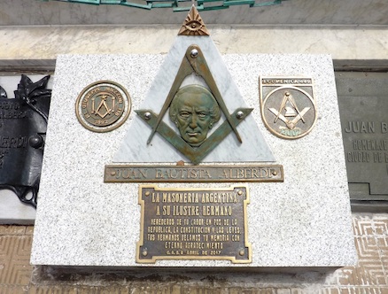 Juan Bautista Alberdi, Recoleta Cemetery, Gran Logia Argentina, mason, freemason