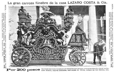 Recoleta Cemetery, Carroza or carriage for funeral services
